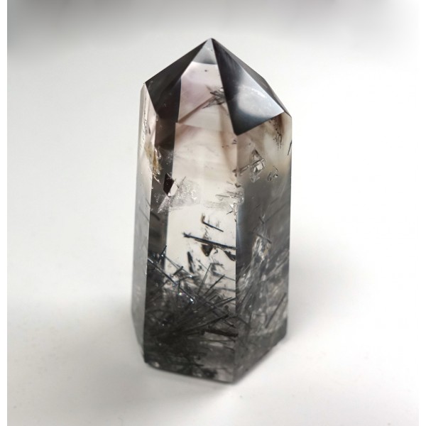 Polished Tourmalinated Quartz Point