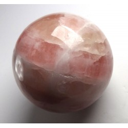 Peach and White Calcite Sphere