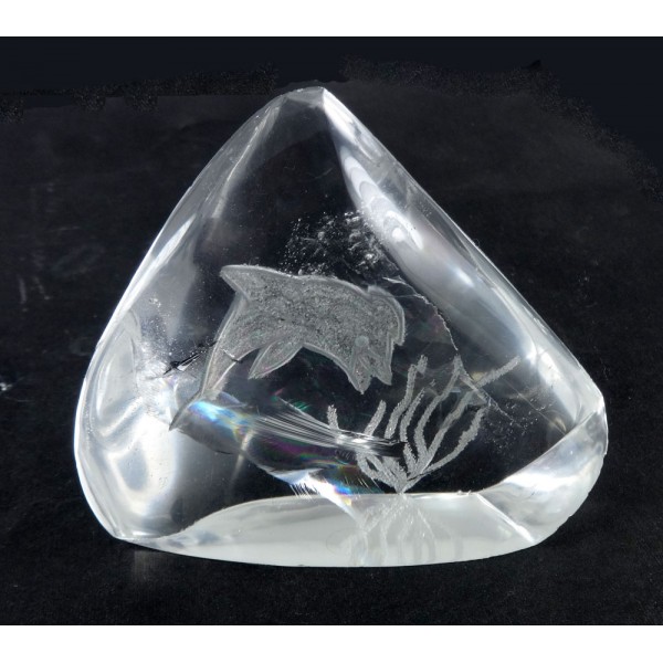 Dolphin Carved on Clear Quartz