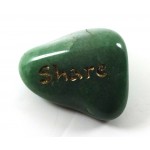 'Share' Aventurine Carved Tumblestone with a Message